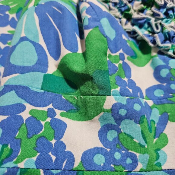 Lilly Pulitzer Halter Bee in Your Bonnet Sleeveless Dress V-Neck Ruffle  2 Woman - Picture 7 of 13